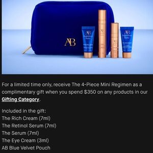 Augustinus Bader 5 pc set velvet bag, serum, rich cream, retinol, eye cream NWT